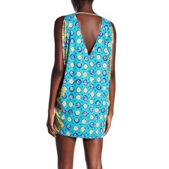 Trina Turk Corsica Caftan Tunic Swim Coverup Size Small Multicolored Boho Beach - Picture 6 of 12